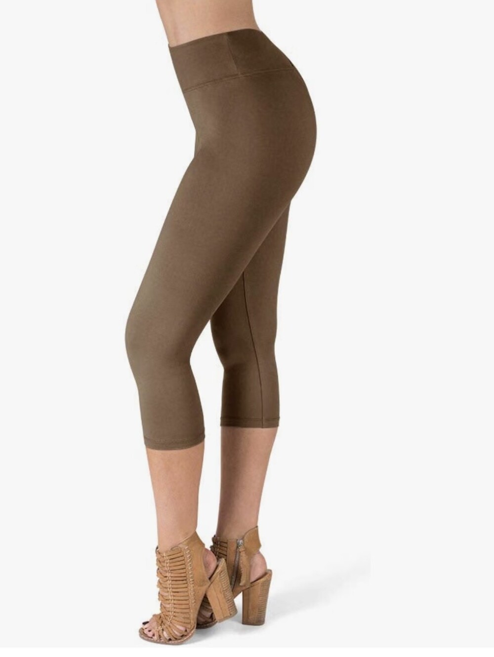 NEW / NWT Satina High-Rise Capri Leggings - TAN - One Size